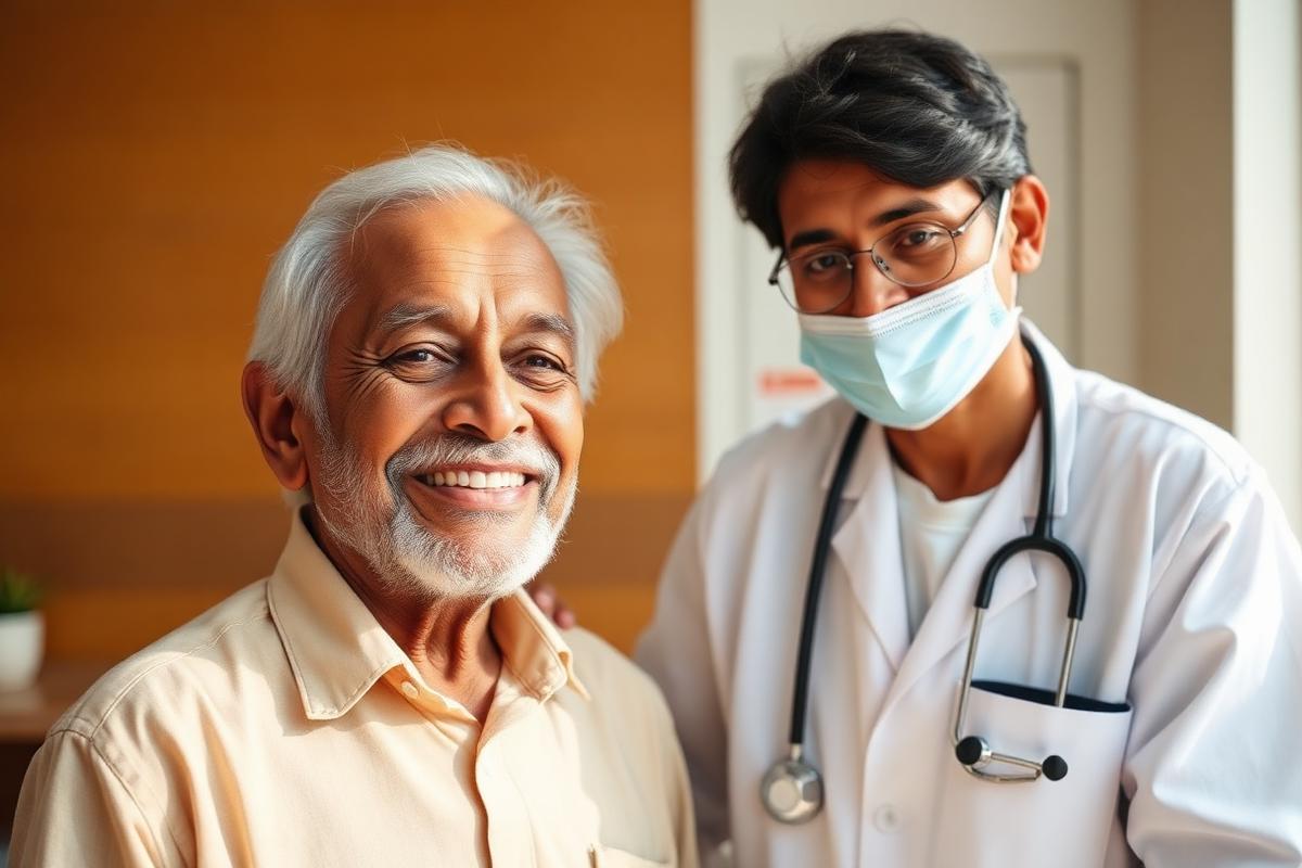 Happy patient with the clinic doctor